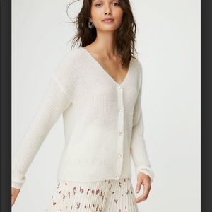 Aritzia Wilfred front to back cardigan white small